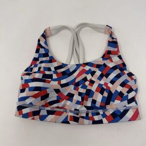 Lululemon Energy Bra Capoeira Multi White Luxtreme Sports Bra Size 4 Yoga Gym
